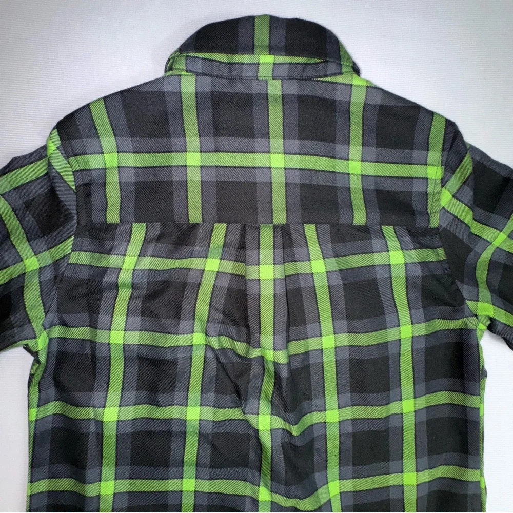 Dixxon Flannel Co Plaid Shirt Women Small Green Black Pearl Snap The Shifter - Picture 8 of 13